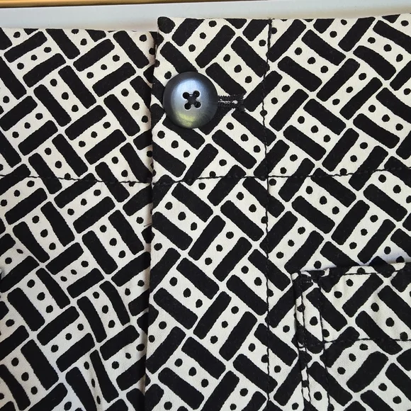 Anthropologie NEW Maeve The Colette Black & White Geometric Shorts SZ 28 6 Mod - Picture 5 of 8